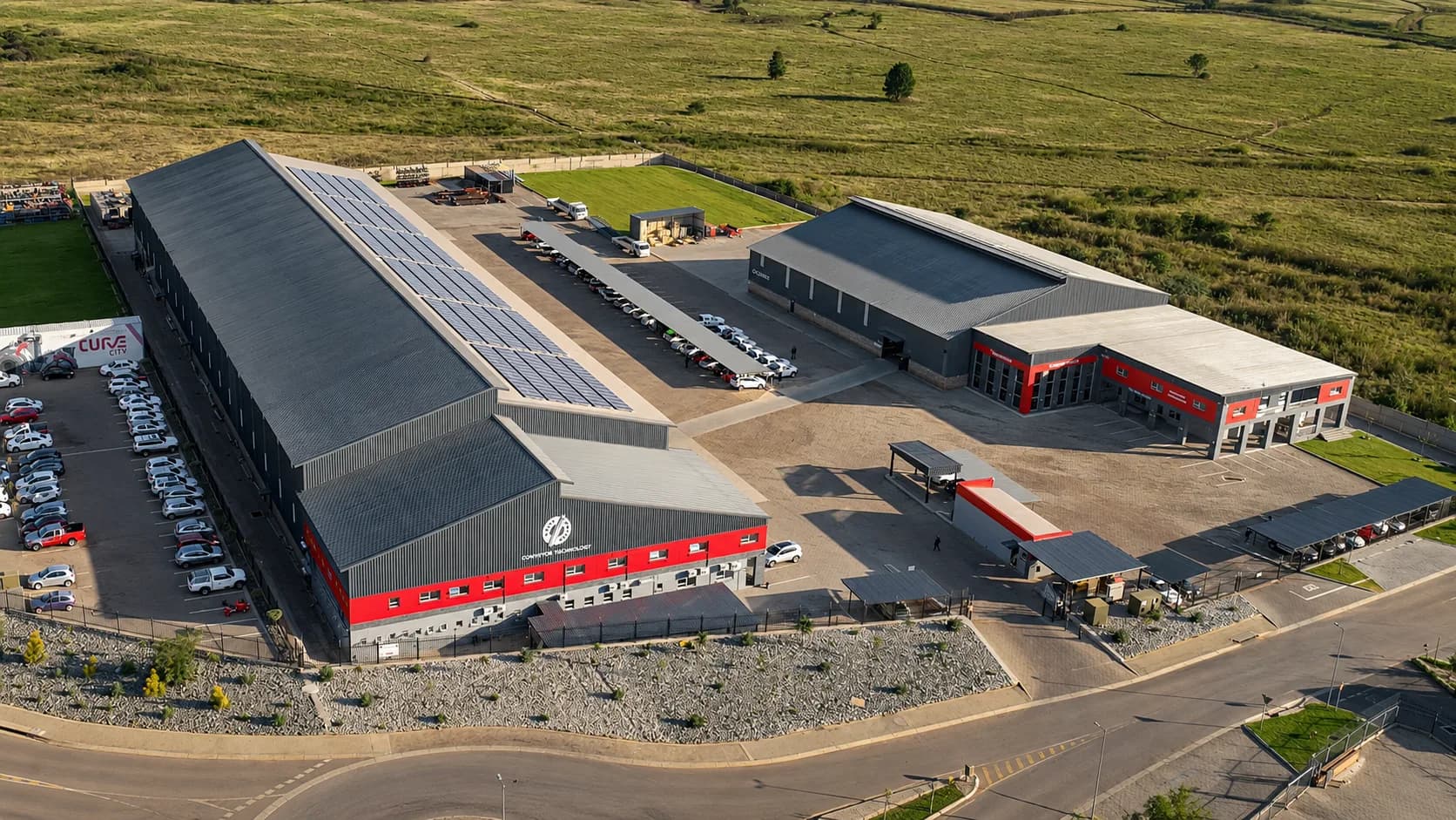 Tru-Trac's headquarters and manufacturing facility in South Africa, seen from the air