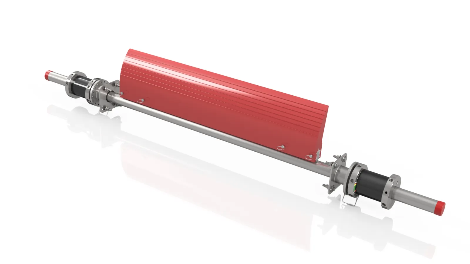 Tru-Trac primary scraper — blade, mounting and tensioner, up close